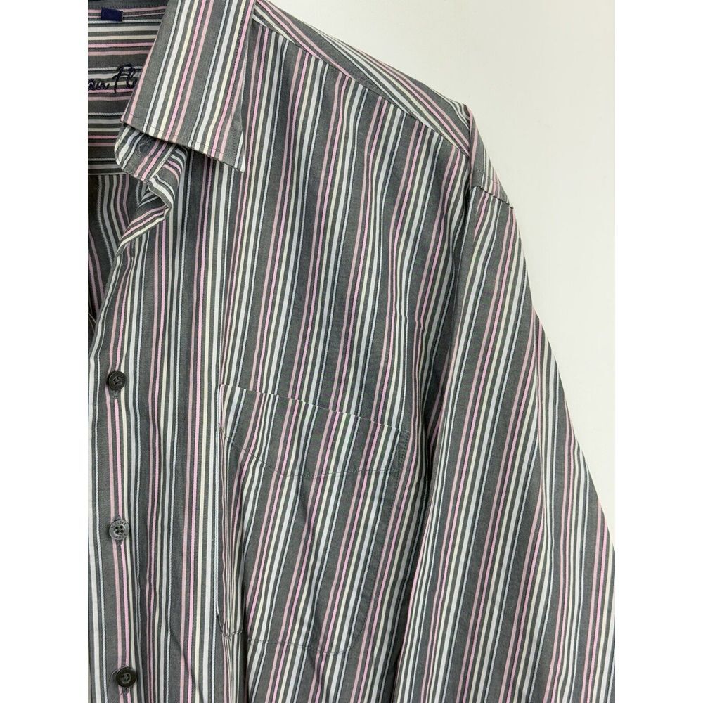 ALAN FLUSSER‎ Shirt Mens L Multicolor Striped Long Sleeve Button  100% Cotton - Picture 4 of 6